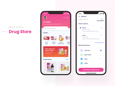 Test Case - Online Drug Store figma mobile online store ui ux