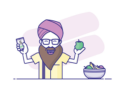 Turban Man apple banana fruit fruit bowl mobile turban