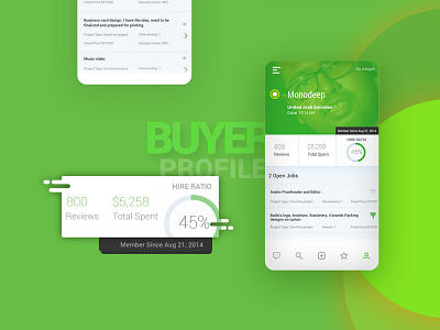 Buyer Profile ui design. app color design ios photoshop simple ui ux