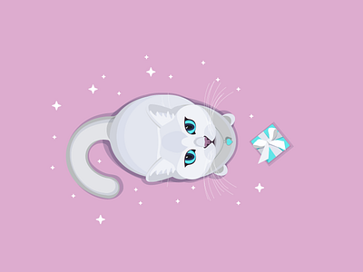 7 Days 7 Cats - day 4 blue cat color illustrations jewelry pink seven tiffany white