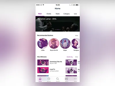 Radio Player blur home music purple radio