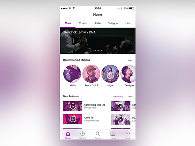 Radio Player blur home music purple radio