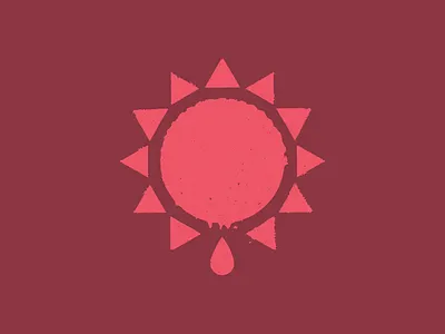 Painted Sun I art brand distillery illustration logo mark red sun texture vector