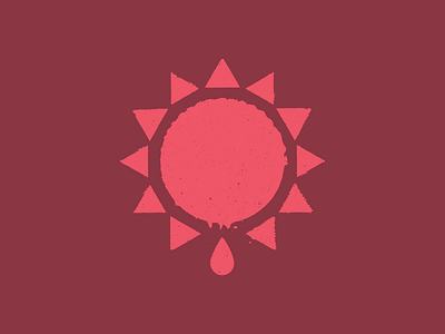 Painted Sun I art brand distillery illustration logo mark red sun texture vector