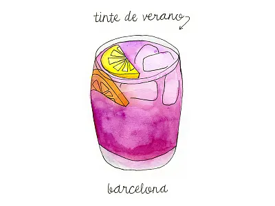Travel Tries, part 3 barcelona drawing drink food illustration spain tinte de verano travel watercolor
