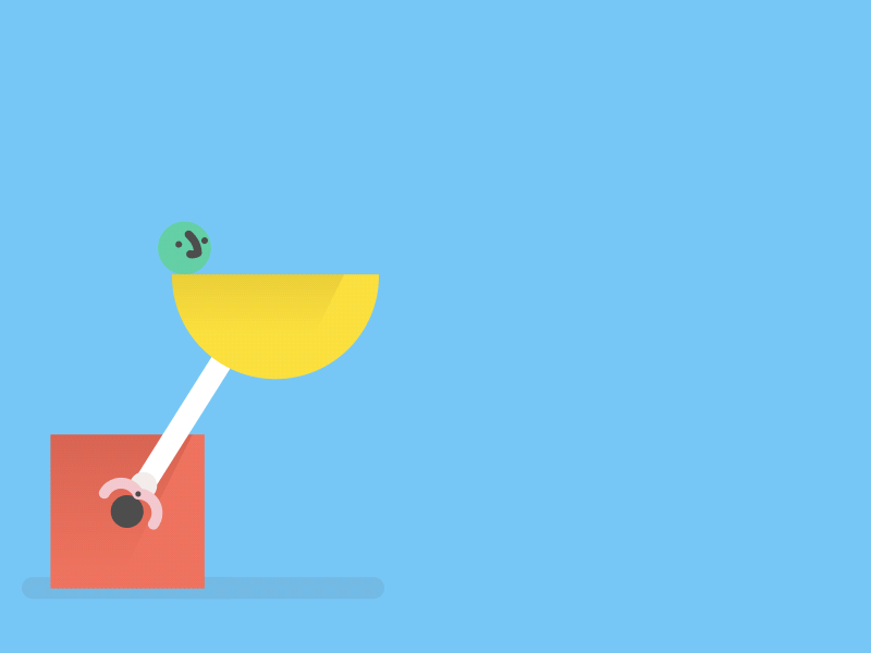 Silly robots No.34 2d character flat loop robot rollingrig rubberhose2 vector