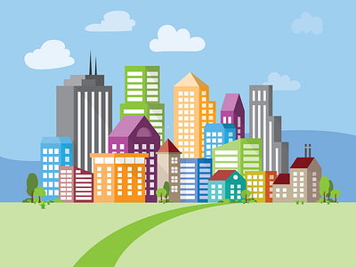 Cityscape building city flat illustration town