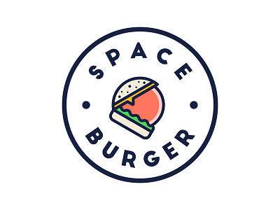 Space Burger astronaut brand burger cosmonaut fastfood hamburger logo space