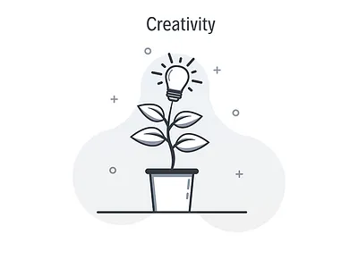 Creativity illustration adobe illustrator icon illustrations stroke. minimal