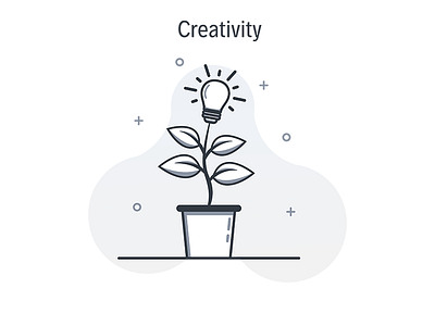 Creativity illustration adobe illustrator icon illustrations stroke. minimal