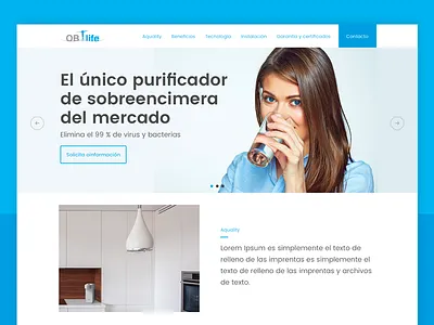 Landing page design blue clean design header hero minimal onepage web webdesign