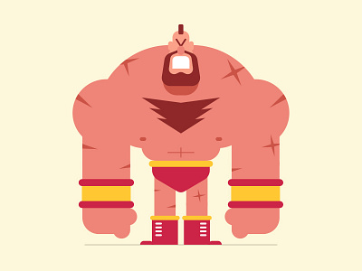 Angry Zangief character design illustration street fighter vector video game wrestler zangief