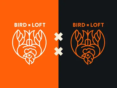 BIRD X LOFT bird brand branding designbydiamond loft logo mark orange x