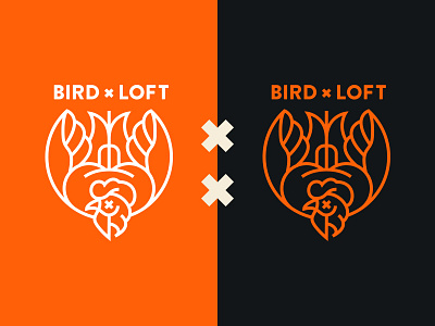 BIRD X LOFT bird brand branding designbydiamond loft logo mark orange x