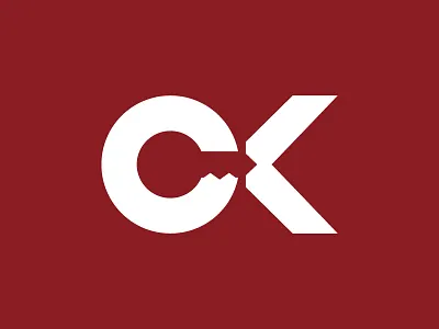 Crimson Key brand design identity illustration illustrator key logo mark negative red space type