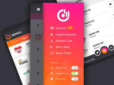 Radyocu APP app mobile radio ui ux