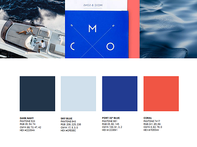 Color Exploration blue boating brand brand development branding colors coral graphic design marina navy ocean red