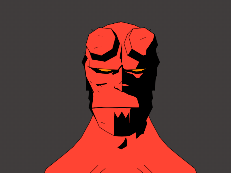 Hellboy c4d cel shading hellboy lowpoly mignola sketchtoon