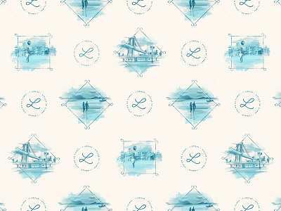 L'amour Filmes background hand made illustration pattern watercolor