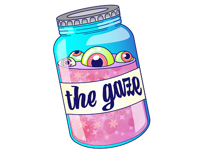 The Gaze bright commission eyes gaze glass illustration illustrator jar photoshop spooky texture vector