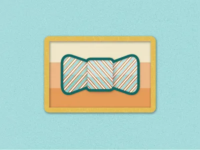 #ManBadgeMay no. 6: Tie A Bow Tie adobe badge bowtie branding flat illustrator patch texture tie vector