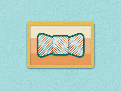 #ManBadgeMay no. 6: Tie A Bow Tie adobe badge bowtie branding flat illustrator patch texture tie vector