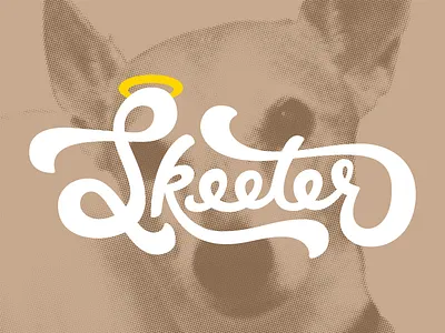 Skeeter dog lettering pet pup puppy script tribute