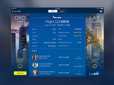 LexAir Flight Overview airplane flight flying ipad lax ord