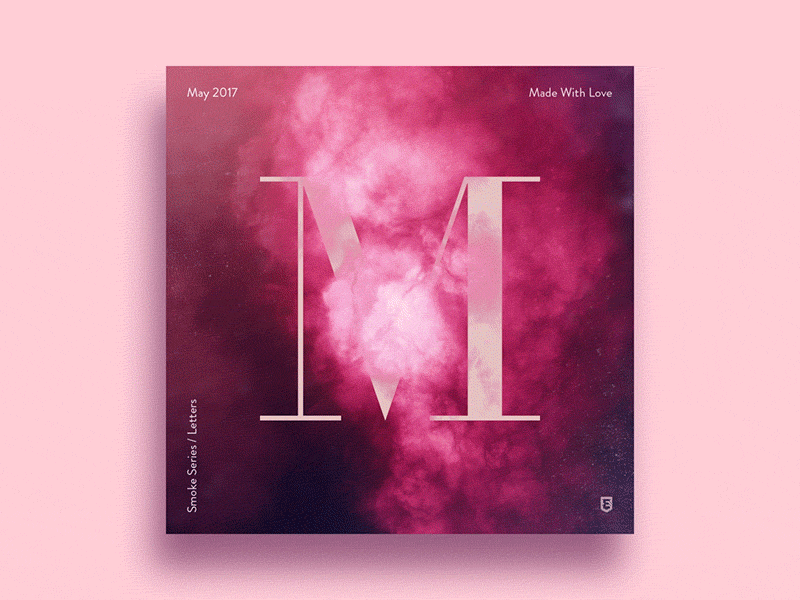 Smoke Series / Pink - Letter M animation design gif particles pink poster smoke typography