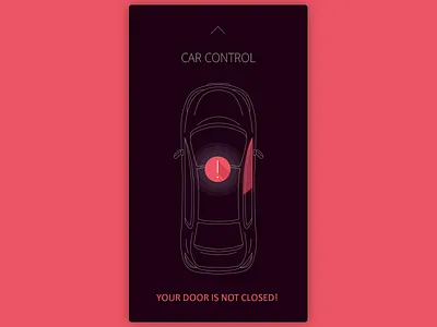 Daily UI, Week Nine, Day 7 - Car Control alert car control door pink silhouette violet