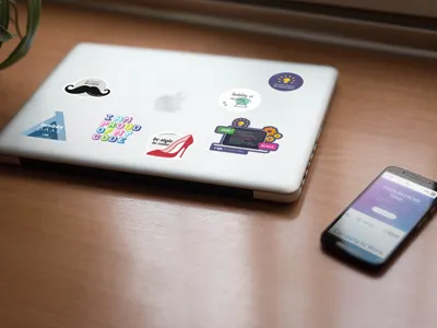 Stickers coding design graphic stickers ui ux