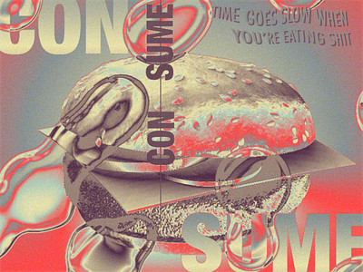 Consume burger death fast food sloppy wet