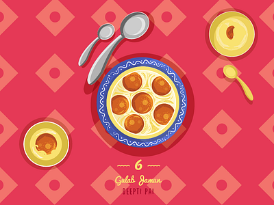 6 ~ Gulab Jamun. 36day 6 @36daysoftype adobe amithaiaday designmilk designspiration food graphicdesigncentral heritage illustration india theydrawandcook