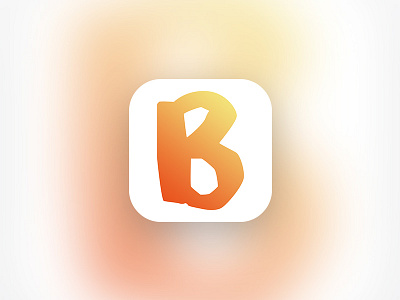 Icon app for Brushh app brushh icon orange typography white