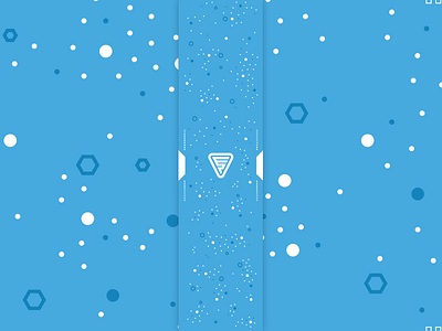 Dots & Hexagons Pattern blue bold dots futuristic hexagon pattern sci fi sticker mule tape white