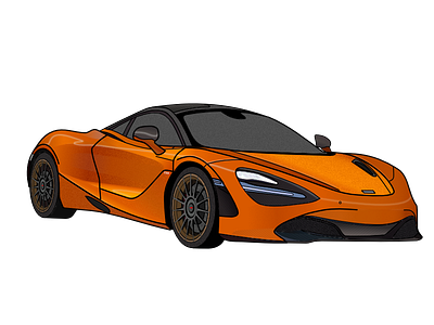 Mclaren 720s Papaya Spark Orange 720s illustration mclaren mso