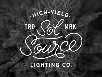 Solsource Lighting Co. badge cannabis grow hipster horticulture led light monoweight script trendy weed