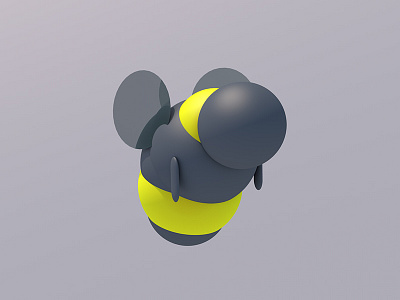 Bee 3d c4d illustration low poly