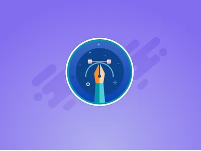 Designers' surgical tool badge icon illustrator pen tool vector