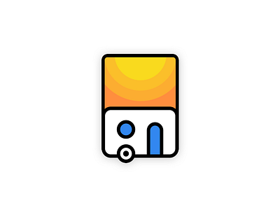 Caravan badge caravan illustration logo outlines