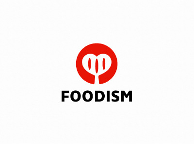 Foodism food heart logo logotype