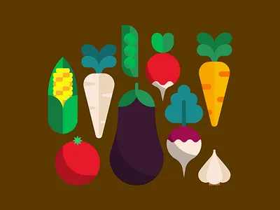 Veggies simple vector vegetables