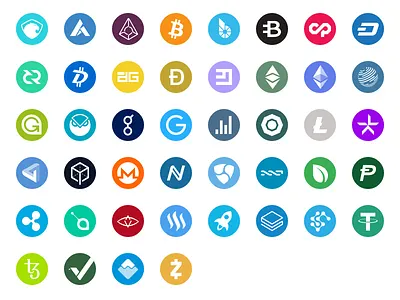 Cryptocurrency Icons altcoins bitcoin coins crypto cryptocurrencies flat icon set icons outline svg