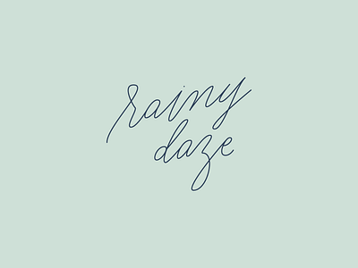 Rainy Day Vibes lettering monoline script type typography