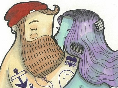 Love and death death dreams love mermaid red sailor sea tattoo