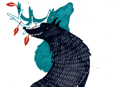 Wolf's dreams deer dream fairytale koryaks wolf
