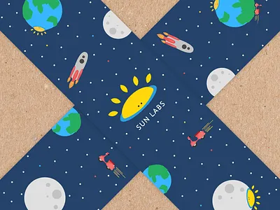 Sun Labs - Packaging tape earth moon scooter space stickermule sun labs tape