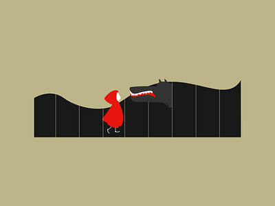 Little Red Riding Hood meets the wolf character debut design illustration minimal minimalist