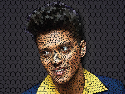 Bruno Mars circle art art character circle design flat illustration vector
