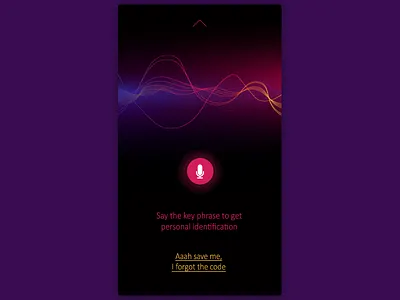 Daily UI, Week Ten, Day 2 - Voice Control black blue control dark pink ui verify violet voice yellow